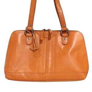 Spikes & Sparrow Caramel / whiskey brown Leather Shoulder Purse